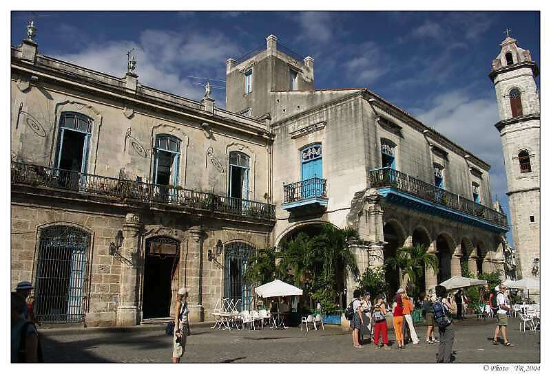 038 Havana, Plaza de la Catedral, bval palc hrabat z Aguas Claras 